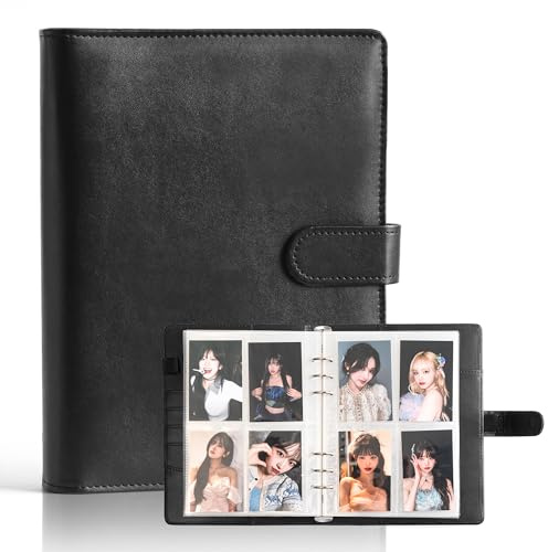A5 Binder-Kpop Trading Photocard Binder,6 Ring Cards Collector Album With 240 Card Slots, 30 Double-Sided Photocard Sleeves, Pu Leather Album Cover For Organizing Game Cards & Kpop Merch