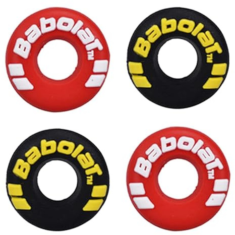 XIXILINRUIYUN Lot de 4 amortisseurs de vibrations en caoutchouc en forme de pneu - Durable - Accessoire de tennis souple - Idéal pour les joueurs de tennis