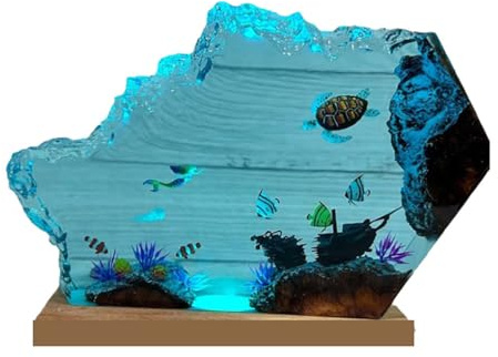 VISIOLEX Diver's Diving Light, Marine Light, Diver's Night Light, Resin Night Light, Men's Office Decoration, Bedroom Decoration(8 * 5in)