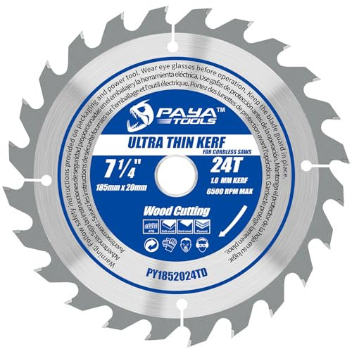 PAYA TCT PY1852024TD Lame de scie circulaire, Ø 185 mm x 20 mm, 24 dents, coupe ultra fine, accessoire de scie, bricolage, coupe du bois de chauffage, pour palettes, bois, etc