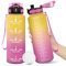Botella Agua, 1500ML Libre de BPA, Botella Agua Gimnasio, Diseño de Cerradura a Prueba de Fugas, Botellas de Agua, Con Marca de Tiempo, Botellas de Agua Para Niños para Yoga, Camping - AmarilloRosa