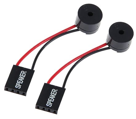 HOOLRZI 2 conectores para altavoces de placa base, zumbador, bocinas internas de PC, para alertas de sistemas, sonidos de inicio, diseños de pitidos simples