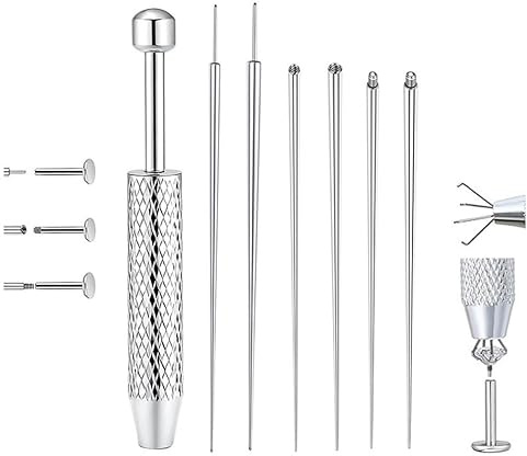6 Stück Piercing Werkzeug Set, Aufdreher Piercing Set, Pierc Kugel Zange, Pierc Werkzeug Zum Öffnen Und Wechseln, Rostfreier Stahl Pierce Taper Und Aluminiumlegierung Greifer, für Ohr und Nase