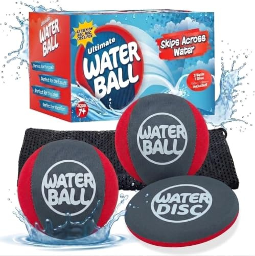 Tomatoys Set De Balles Sauteuses d'eau avec Disque Sauteur Rouge Bleu Jouet De Piscine pour Plage Lac Mer Jeux Aquatiques Extérieur Été Jeu Récréatif