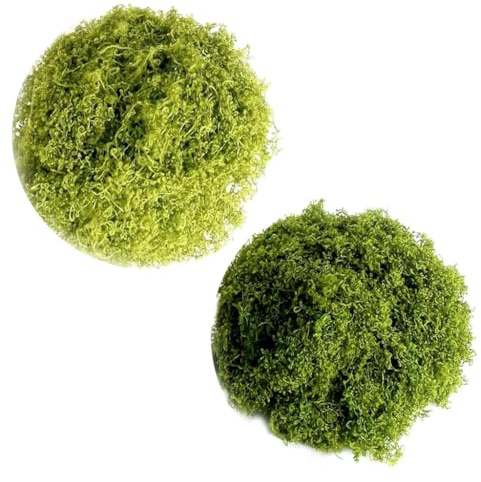 100 g de Musgo Artificial para Decoración – 50 g Verde Oscuro y 50 g Verde Claro; Musgo Floral Sintético para Muros Verdes Artificiales de Interior, Decoración de Pascua, Manualidades y Jardines Exter