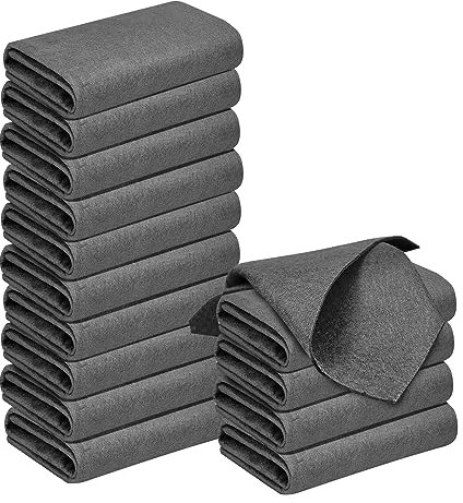 LUSEE Chiffons de Nettoyage 30x30cm, Lot de 15 Chiffon Magique de Microfibre Épaissi Réutilisables pour Vitre Miroir Voiture Salle de Bain Cuisine Bureau
