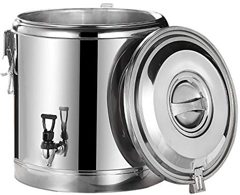 Bidon à eau isotherme en acier inoxydable 40 l – Récipient de transport isotherme avec robinet, acier inoxydable 201, isolation de 18,5 mm, surface polie – Idéal pour les soupes, les ragoûts, le thé