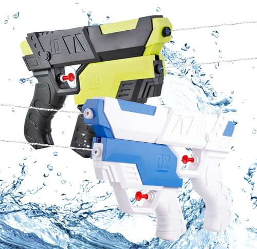 Wasserpistole,Bootoow 2 Stück Wasserpistolen 2-In-1 Water Gun Spielzeug Wasserpistole Sommer Wasser Spiel Pool Wasserpistolen 8-10m Wasserpistolen Für Erwachsene Kinder 330ml Wasserspritzpistole