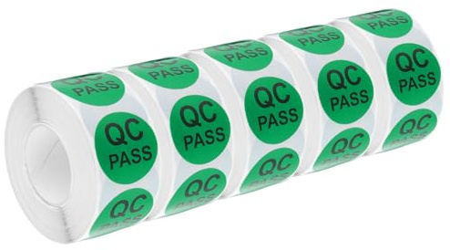 sourcing map Inventory QC Pass Stickers Labels 25mm/1 Green for Inventory Warehouse Stock, 5 Roll 2500 Piece