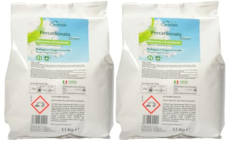 EcoCleanse - Percarbonate écologique bio - Action blanchissant et détachant 2 x 1,1 kg