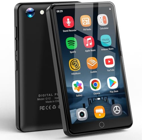 Lecteur MP3 80GB avec WiFi et Bluetooth, Lecteur MP4 4.02 avec Haut-parleurs, Lecteur de Musique pour Enfants avec caméra 13MP, Lecteur de Musique avec Spotify et Play Store