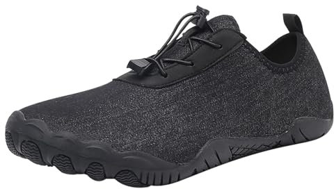 Wide Fitting Trainers for Men UK Rock Shoes Men Sports Shoes New Pattern in Summer River Tracing Shoes Outdoor Sports Fitness Running Climbing Shoes Pool Slides Beach Ballerinas Water (Black, 5.5)