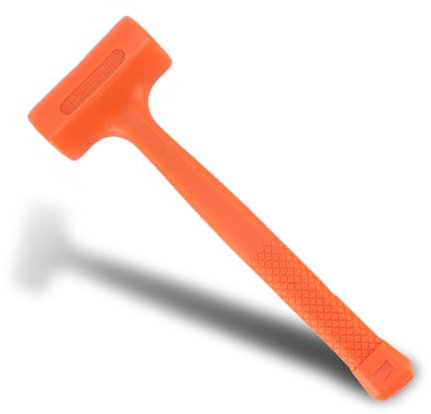 Martello per colpi morti, maglio in gomma per colpi morti da 1 libbra con impugnatura a scacchi antiscivolo, martello in gomma con anima in acciaio