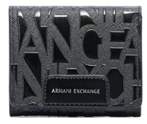 Armani Exchange Women's Essential, Liz, Embossed Logo, Travel Accessory- Travel Wallet, Black