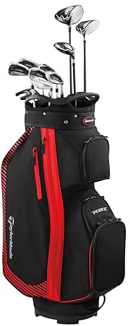 TaylorMade Set Completo Palos Golf RBZ 2025 (11 Piezas), Negro/Rojo (Grafito, Regular, Derecha)