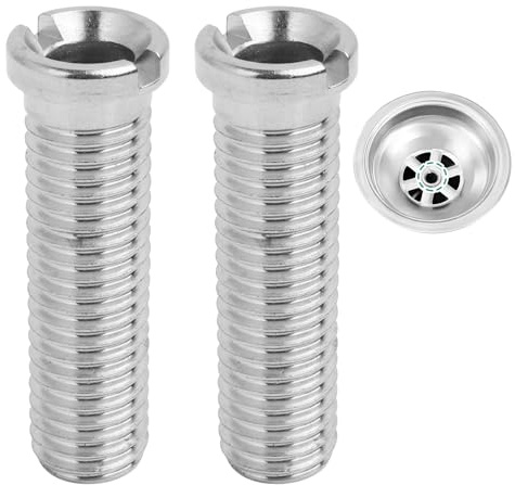 FunWorth Juego de 2 Tornillos Huecos para Tapón de Fregadero de Cocina, M12 x 45 mm, Filtro de Fregadero Universal, Tornillos de Fijación de Cesta de Fregadero de Acero Inoxidable Grueso