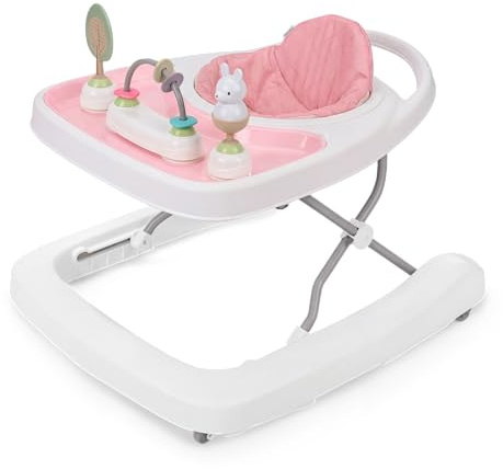 Ingenuity Step & Sprout 3-in-1 Foldable Baby Activity Walker with Removable Toys Ages 6 Months +, Pink