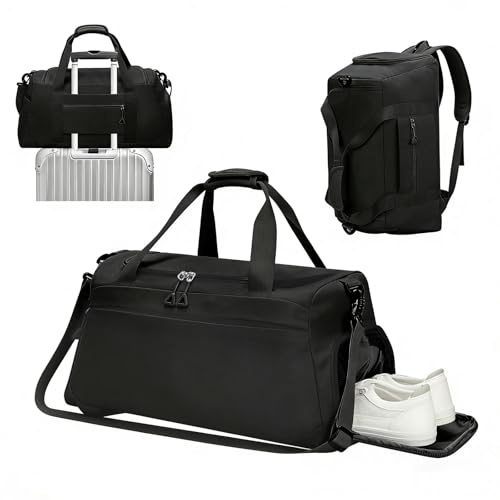 AiQInu Borsone Palestra Uomo Donna, 35L 3 in 1 Borsone Sportivo con Scomparto Scarpe, Borsa da Viaggio Tasca Bagnata Impermeabile, Design Multiscomparto per Palestra, Sport, Viaggio