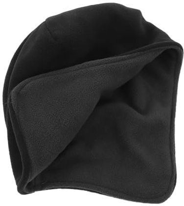 Healeved Night Hats for Sleeping Men Made of Breathable Fleece with Widened Elastic Band, Simple and Stylish Sleeping Cap for Cold Winter and Autumn, Bonnet for Long Hair and Comfortable Black