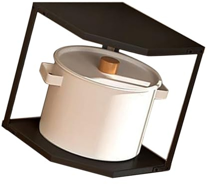 Yctze Massimizza lo Spazio della con il Nostro Piccolo Scaffale Ad Angolo a Forma di ventaglio: Supporto per Pentole e Padelle in Acciaio Al Carbonio, Spazio Limitato Sul Bancone e Facile (#2)