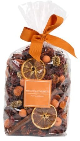 New Orange and Cinnamon Potpourri Bag, Blend of Dried Oranges and Botanicals, Adorns Any Empty Vase Or Bowl, Adds Warmth and Charm to Any Home, Perfect for Creating A Welcoming Feel - Brown