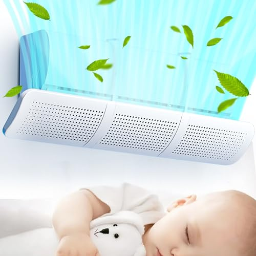 Deflettore Condizionatore, Deflettori Condizionatore Aria Condizionata Universale Regolabile a Parete Scudo del Condizionatore Freddo/Calda per Casa/Ufficio, Anziani, Neonati, Donne in Gravidanza