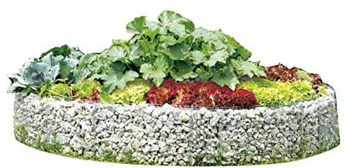 bellissa Hochbeet Gabione rund - Durchmesser 240/220 cm, Höhe 40 cm - Steinkorb-Pflanzkübel