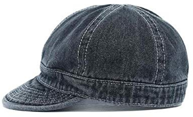 Herren Kappe Hut Short Brim Denim Baseball Cap Frauen Sommer Outdoor Freizeit Visier Hut Trend Baseball Caps Hip Hop Sport Hüte-Schwarz_56-58Cm