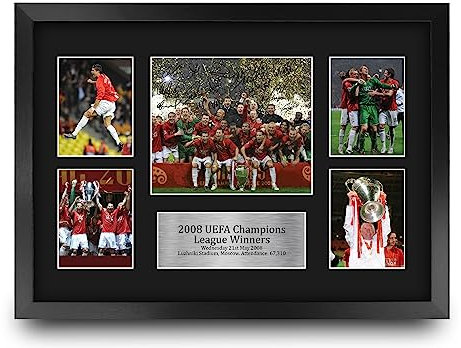 HWC Trading FR A3 2008 UEFA Euro Cup Winners gedruckte Erinnerungsstücke signiert Autogramm Display für Fußballfans und Fans – A3 gerahmt