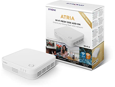 STRONG ATRIA AC1200 Whole Home Mesh Wi-Fi System - ADD ON UNIT, up to 1,650sq.ft Wi-Fi Coverage, Three Gigabit Ports per node, App Control, Guest Network, Parental Controls, Simple Set Up, (1 Pack)