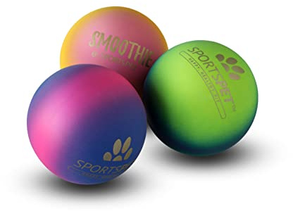 SPORTSPET High Bounce Dog Balls Smoothie Edition, Rubber Dog Balls, Floating Fetch Toy for Dogs, Strong and Durable Chew & Play, Safe Toy Balls for Dogs & Puppies, Pack of 3 (60mm)