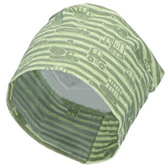Sterntaler Baby Jungen Beanie Baby Slouch-Beanie Fahrzeuge - Beanie Baby, Kinderbeanie, Babymütze - aus Baumwolle - hellgrün, 49
