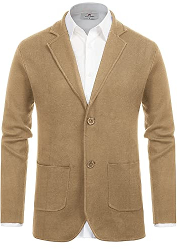PJ PAUL JONES Men's Shawl Collar Cardigan Knitted Sweaters Camel XL