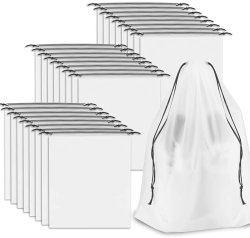 SLIJAR 24 Stück Schuhbeutel Reise, wasserdichte Kordeltasche, Multifunktionale Schuhtasche Reise mit Zugband, Reise Zubehör wasserdichter Aufbewahrungstasche