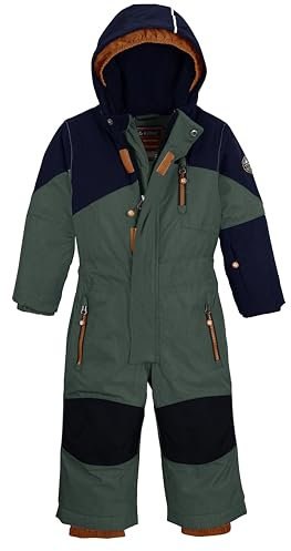 Killtec Kesley Mini Skioverall/Schneeanzug mit Kapuze und Schneefang, gebranntes gelb, 110/116
