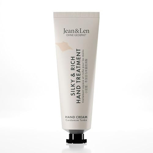 Jean & Len Mini Trattamento Mani Setoso e Ricco Cardamomo e Tonka, pratico formato da viaggio, assicura mani morbide, mini crema mani, senza parabeni e siliconi, vegan, 30 ml