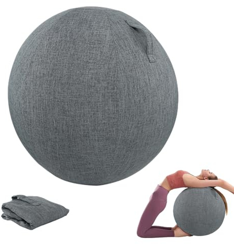 CISSIYOG Copertura Protettiva per Palla Fitness 65CM, Copertura Protettiva Palla da Pilates, Antigraffio Palle da Seduta Pieghevoli Copertura, Copertura per Palla da Yoga(Nessuna Palla)