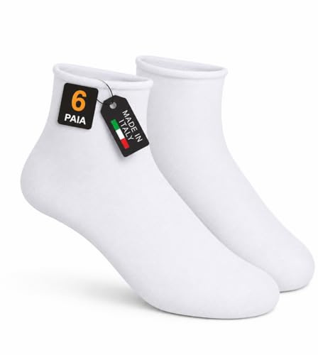 Lucchetti Socks Milano 6 Paia Calze Donna SENZA ELASTICO in Filo di Scozia, Calzini Donna Leggeri e Traspiranti in Cotone Filo di Scozia, Comfort Senza Costrizione, Morbidi ed Eleganti - Taglia 35-40