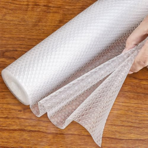 Hersvin Revestimientos para Cajones de Cocina 40cm x 600cm EVA Puro Mejorado Revestimientos para Armarios Alfombrillas para Estantes de Armarios Antideslizantes No Adhesivas A Prueba de Aceite