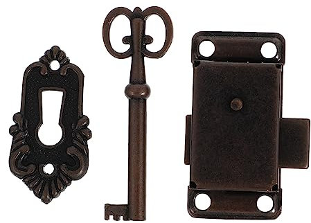 Angoily 2sets Serrature Vintage Da Mobile Con Chiave Per Armadietti e Gioielliere Chiusure in Metallo Resistente Antiruggine Facili Da Installare Per Porte in Legno Antico