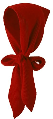 Gorro de punto con capucha para mujer, color puro, bufanda larga, chal cálido, bufanda para la cabeza, gorro para invierno y otoño, Rojo -, M