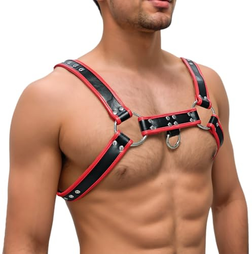 ZEOABSY Harness Belt Costume for Men, Adjustable Mens Leather Body Harness, Sexy Chest Harness Belt Outfits Muscle Highlights for Parties Nightclub Cosplay Clubwear & Fashion Statement #25