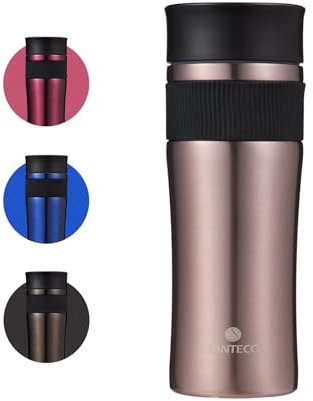 SANTECO Kaffee-Reisebecher 510 ml, Thermosflasche aus Edelstahl, Isolierflasche für Heißgetränke, auslaufsichere Thermoskanne-Sekt