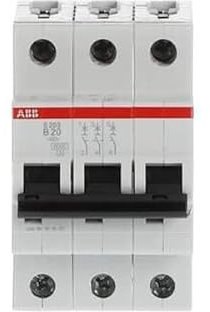 ABB S203-B20 Leitungsschutzschalter System pro M compact® Drehstrom (3P), Charakteristik B bis 20A, 6kA Kurzschlussfestigkeit