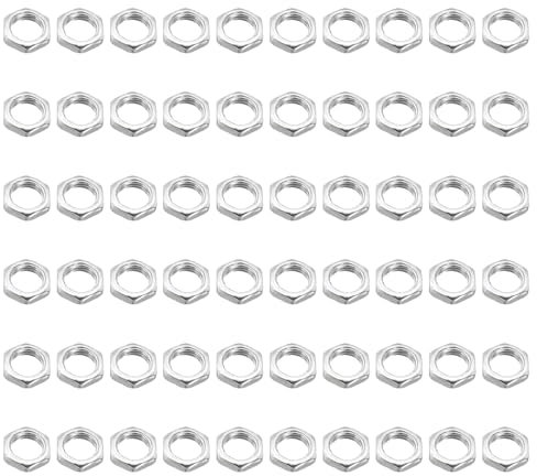 60 Piezas Tuercas Hexagonales M10x1, Tuerca Hexagonal M10 Rosca Fina Galvanizadas, 3mm Espesor, Tuercas Planas para Perno, Tornillo Acoplamiento y Ensamblaje de Maquinaria Industria Muebles