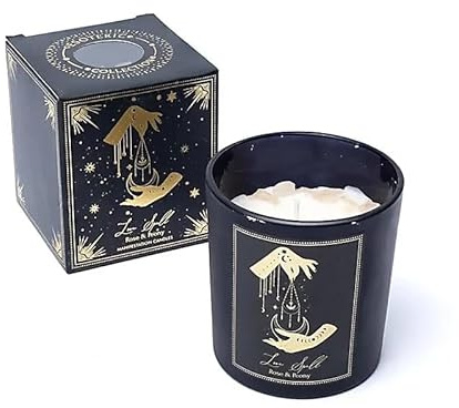 LivuX Manifestationsljus kärleksmagi 20 timmar – Glas med ädelstenar, 8 x 7 cm, handgjutet av soja- och palmvax, rosenarom, romantiskt kärleksljus och present för mindfulness & ritualer 120 g 1271