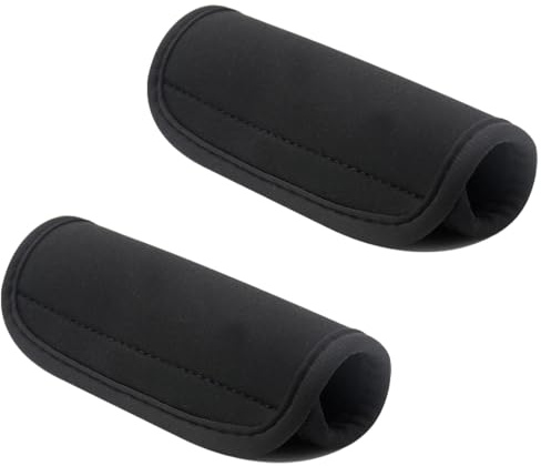 DIFLAX 2 Stück Neopren Gepäckgriffhülle, Koffergriff Schutzhülle weich bequem Griffpolster Abnehmbare Koffergriff Abdeckung Gepäck Rucksack Reisezubehör (Schwarz)