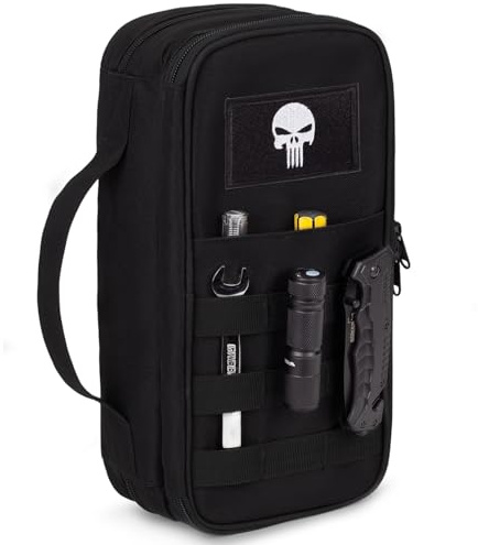 Tactical Tool Bag for Men,Wide Mouth Tool Pouch with Water-Resistant, Multi-purpose Range Bags with Zipper Handle,Heavy Duty Small Tool box organizer for Repairman, Carpenters, Handyman