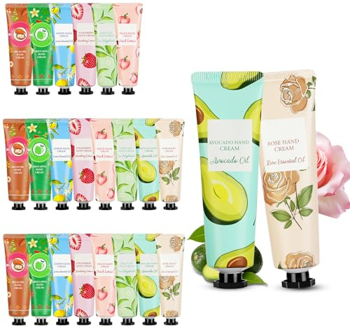AYBUY Handkräm-set, 24-pack mini handkräm, handlotion kvinnor, händer fot fuktkräm för vinter, torra och spruckna händer, kroppskräm för jul och födelsedagspresent
