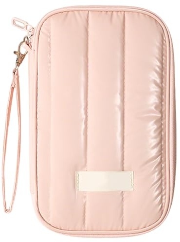 SQAQS Portable Anti-Furto Passport Brush Bag, Design di Pennello Antifurto, Organizzatore di Documenti, Copertura Impermeabile per Biglietti, Copertura Impermeabile del Passaporto (Rosa)